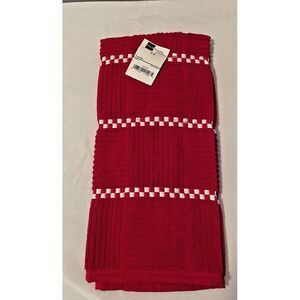 NOS Vintage JCPenney Home Collection Kitchen Dish Cloth Popcorn Texture True Red